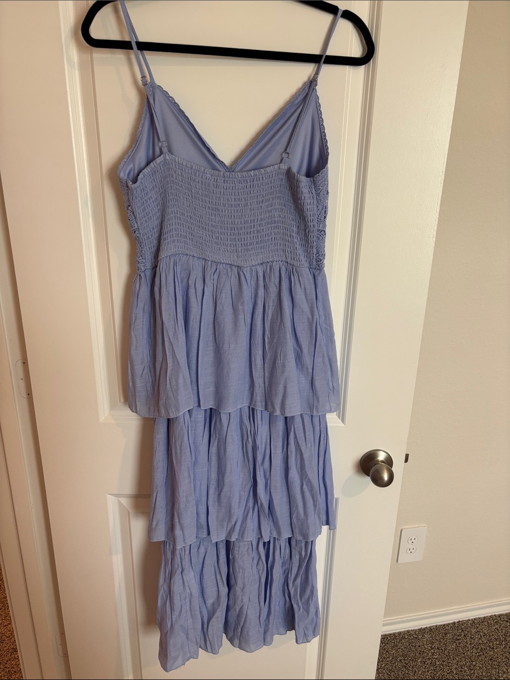 Rebellion Light Blue Lace Tiered Maxi Dress - Picture 4 of 4